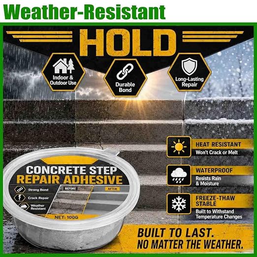 Concrete Step Repair Adhesive, Concrete Crack Filler Outdoor 100g，3pcs | Heavy - Image 4
