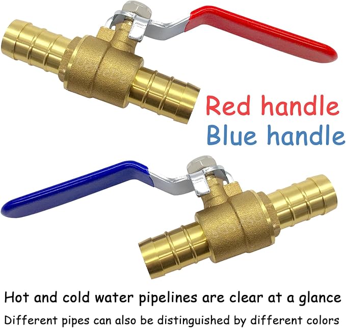 Uenede Brass 3/4 Inch PEX Ball Valve, Pipe Crimp Fitting - Image 2