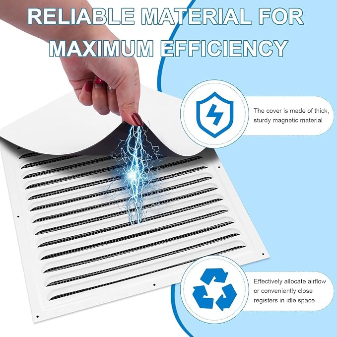 Square Magnetic Vent Covers, Extra Strong Magnets, Fits Steel Vents Only - Image 4