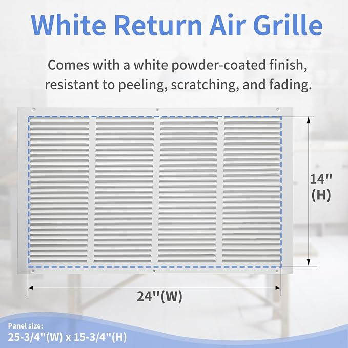 Howeall 24"W x 14"H Steel Return Air Grille, Air Return Vent Cover - Image 3