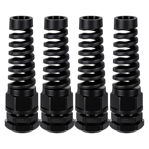 4-Pack NPT 1/2" Waterproof Cable Glands | Adjustable 6-12mm Spiral Strain by Unknown