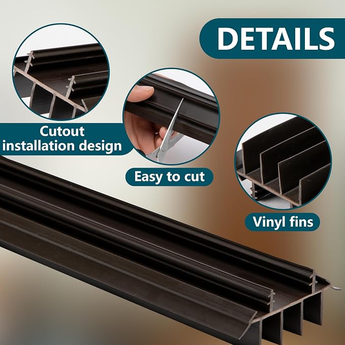 4 Pcs 36" Vinyl Replacement Door Bottom, Door Bottom Seal Weatherstrips | - Image 3