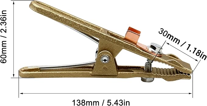 260-Amp Welding Ground Clamp, Brass A-shape Earth Clamp - Image 2