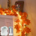 33FT 100 LED Maple Leaf String Lights Battery Operated Copper Wire | Vine by SUDDUS