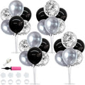 TONIFUL 4 Set Black and Silver Balloon Stand Balloon Centerpiece by TONIFUL