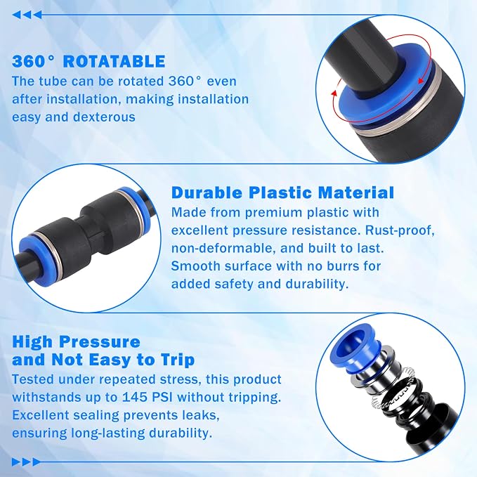 123 Pcs Quick Connect Air Line Fittings Kit Pneumatic Air Fittings | 1/8" 1/4" - Image 4