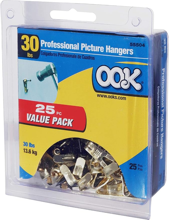 OOK Professional Picture Hangers, 30lb Capacity, 25 Pack, Brass Finish | Steel - Image 6