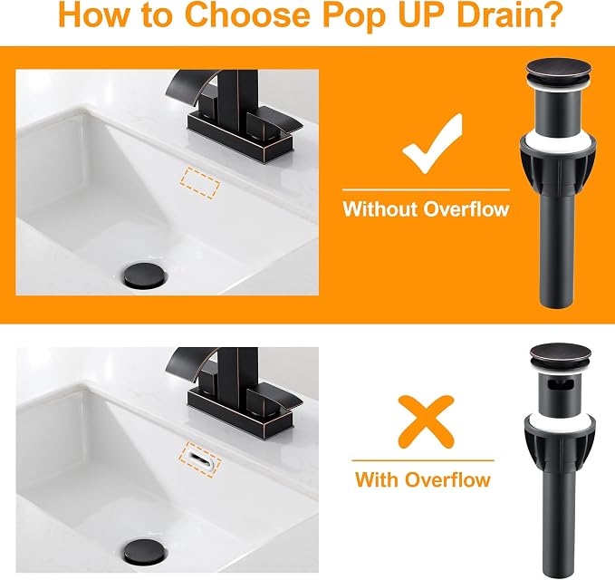 TIORIY Vessel Sink Drain Without Overflow, Plastic Bathroom Pop up Sink Drain - Image 2