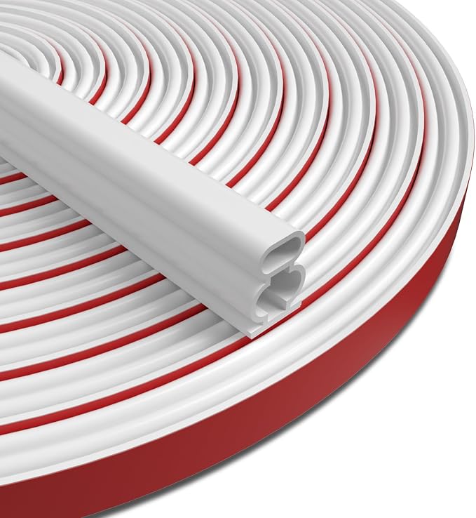 White D-Shape Weather Stripping 20Ft | Self-Adhesive Rubber Seal Strip - Image 7