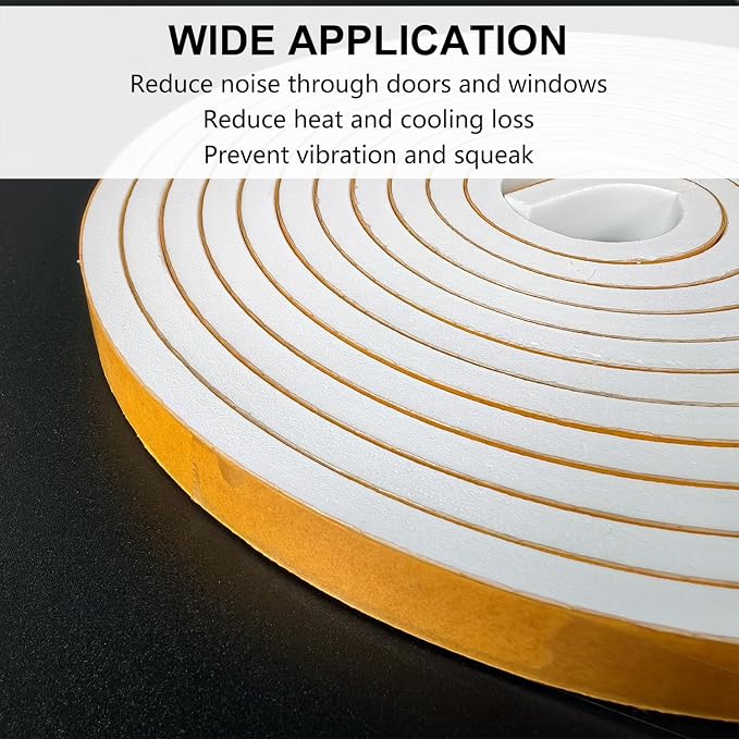 Topiverse Weather Stripping, Door Seal Strip, 1/2 in x 1/8 in x 16 Ft | Strong - Image 6