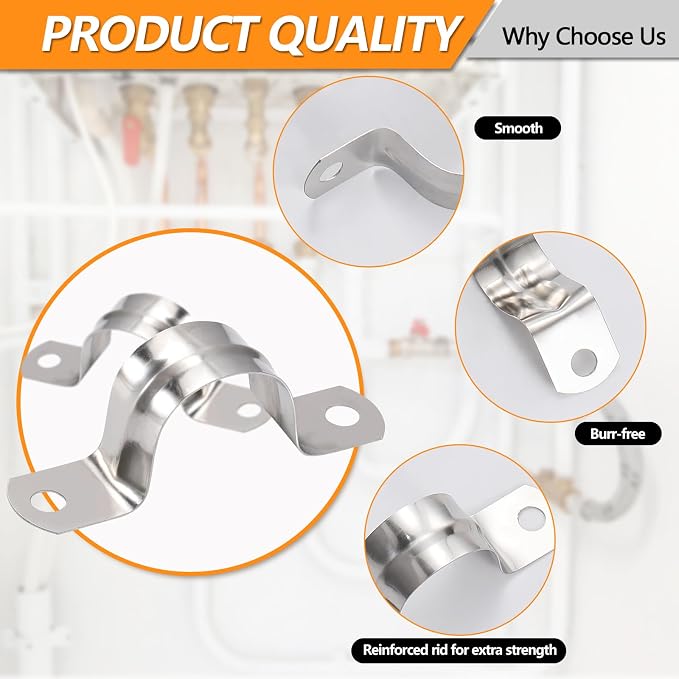 M12 Pipe Clamps, 1/2 Inch 304 Stainless Steel Conduit Clamps | Conduit Clamps - Image 5