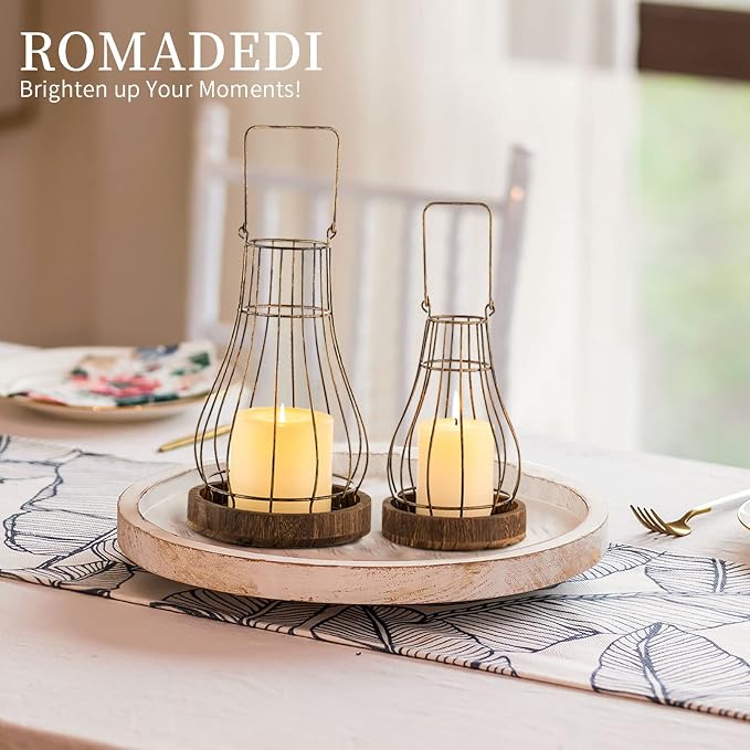 Romadedi Lantern Rustic Farmhouse Decor, fit Living Room Kitchen Dining Coffee - Image 8