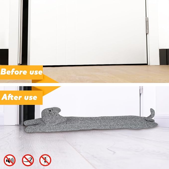 Cat Fabric Under Door Draft Stopper, 3LB Heavy Duty Decorative Soundproof Door - Image 5