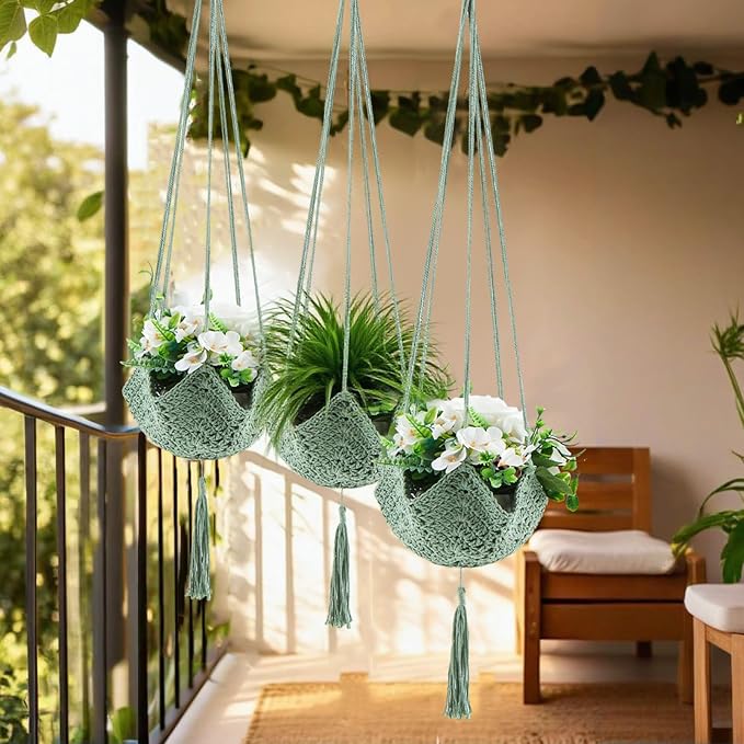 Shappy 2 Pack Boho Macrame Plant Hanger - Image 7