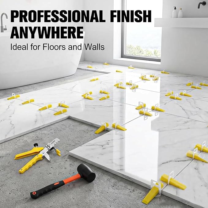 Tile Leveling System with Tile Pliers and Hammer, 600 Piece Tile Spacers 1/8 - Image 6
