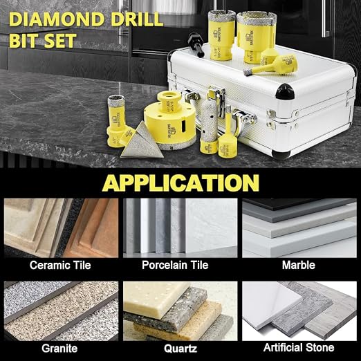 Diamond Core Drill Bits Set for Tile, DARTOTEK 10PCS Porcelain Hole Saw Kit - Image 3
