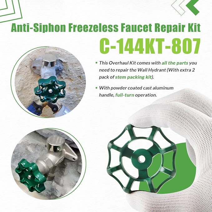 C-144KT-807 Wall Hydrant Complete Service Kit and 2 Pack C-134KT-803 Stem - Image 3