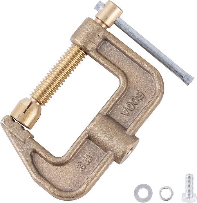 Welding Ground Clamp 500Amp G-style Solid Brass | Clamping Range up to 44mm - Image 6
