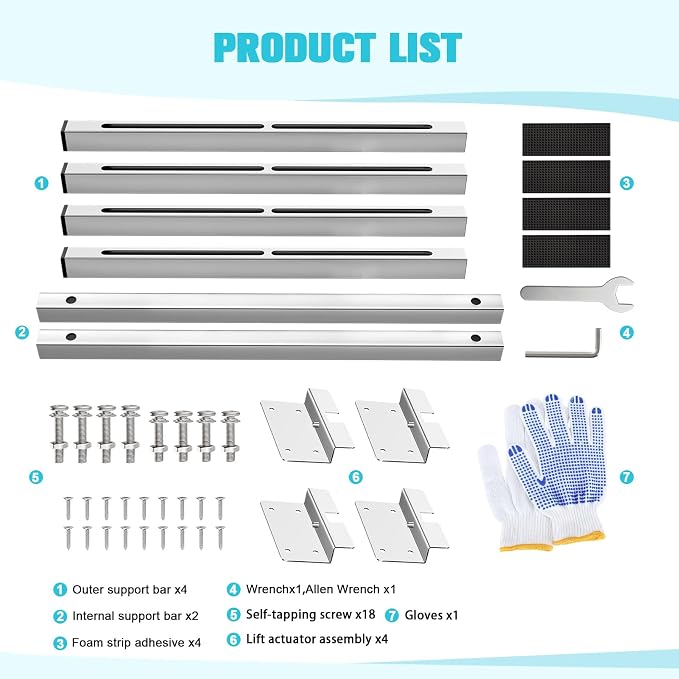 71-100cm Undermount Sink Brackets Kit, Adjustable Stainless Steel Support - Image 7