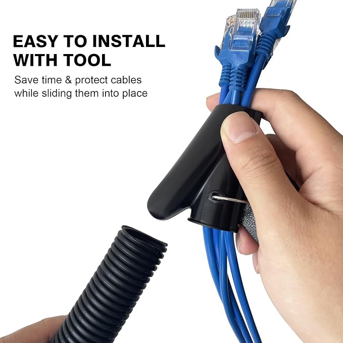 10FT - 3/4 Inch Split Wire Loom - Black | Easy to Install - Image 3