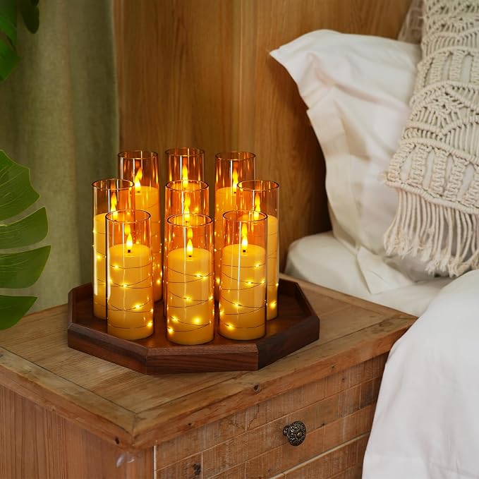 Raycare 9 Pcs Flameless Battery Operated Pillar Candles - Image 8