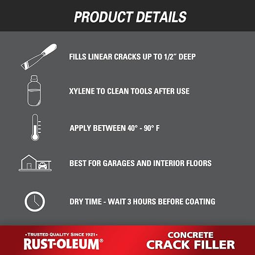 Rust-Oleum Gray Concrete Crack Filler | Concrete Repair Epoxy, Fills Cracks & - Image 6