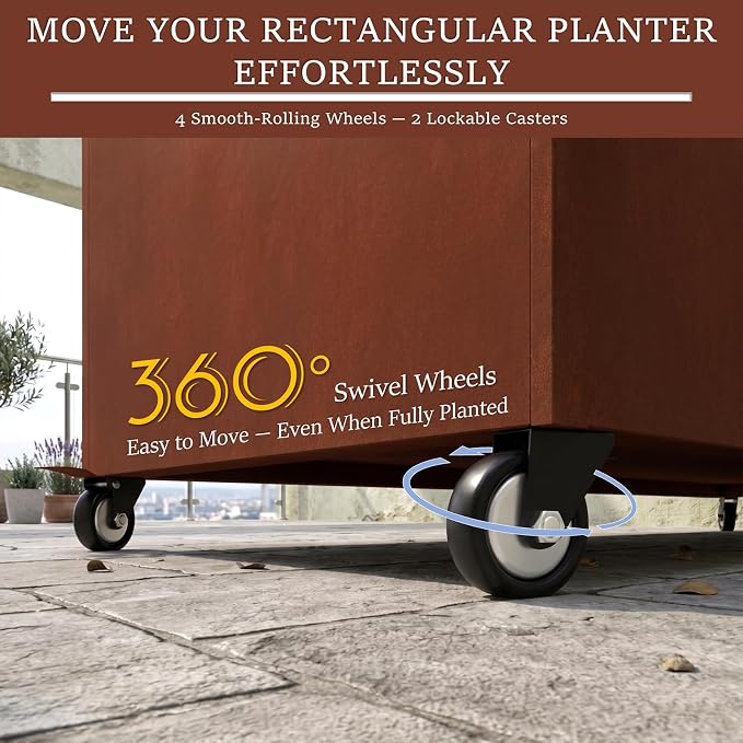 36 Inch Corten Steel Planter Box - Image 3