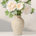 9.06 Inch Tall Vintage Ceramic Flower Vase, Rustic Farmhouse Vase by BLLOOO