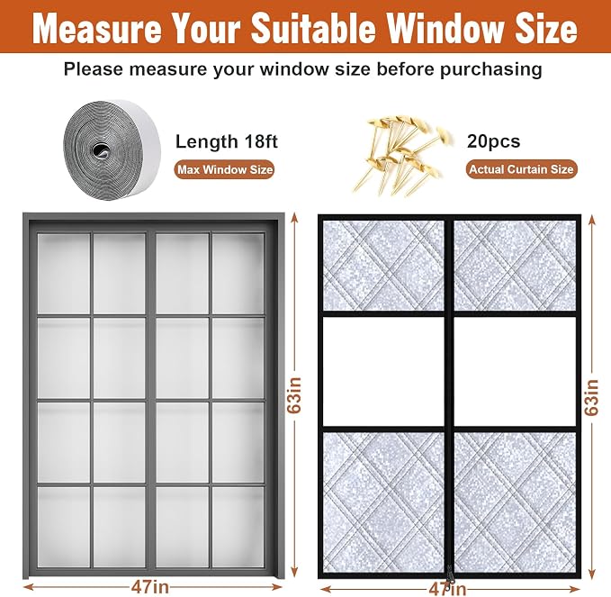 47" X 63" Visible Thermal Window Cover Insulation Kit - Image 2