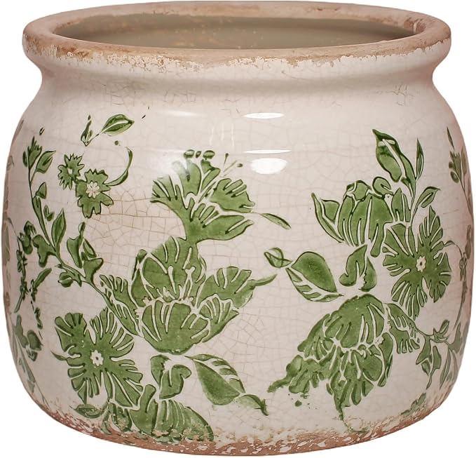 Tuscan Ceramic Indoor Plant Pot, Rustic Farmhouse Vase by XiaanJiaju