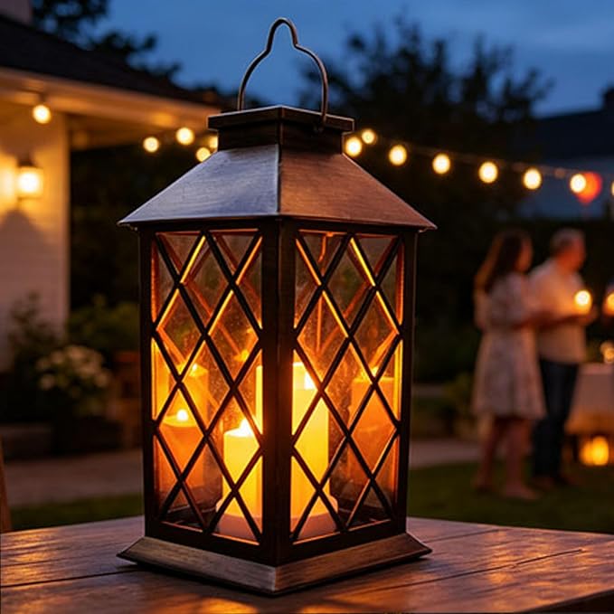 Solar Outdoor Lantern, Garden Hanging Waterproof Lanterns PVC Upgrade 3 LED - Image 7