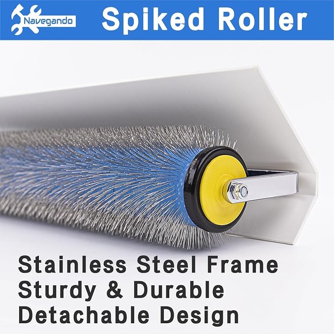 50cm Spiked Roller for Self Leveling Concrete, 19mm Stainless Steel Needle - Image 4