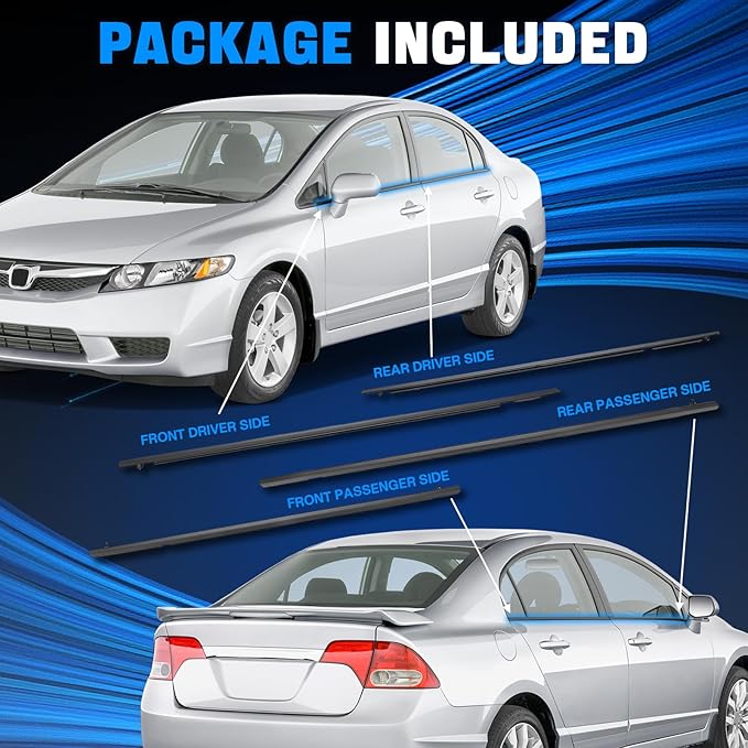 Door Window Trim Seal Weather Stripping Moulding Belt Sweep Felt Fit Honda - Image 5