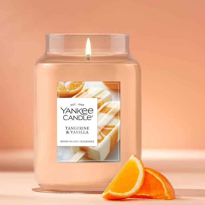 Yankee Candle Tangerine & Vanilla Scented Candle, 22oz Large Jar - Image 3