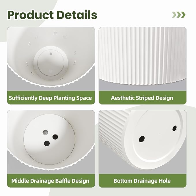 24" Tall Planters for Outdoor Plants Set of 2 - Image 3