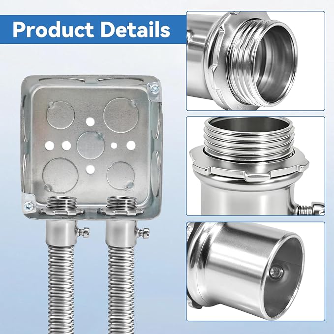 EMT Set Screw Connector 3/4 Inch, 50 Pack – Die-Cast Zinc Electrical Conduit - Image 4