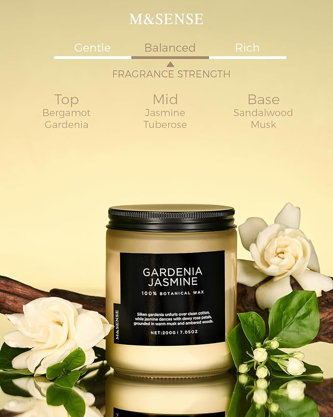 M&SENSE Gardenia Jasmine Scented Candles - Image 2