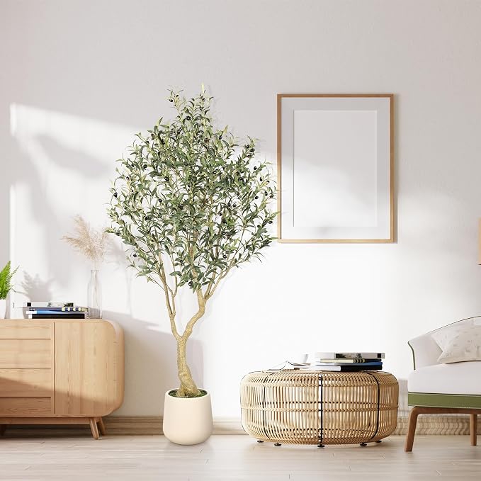 6ft Artificial Olive Tree with Tall Exquisite Planter | Realistic Faux Olive - Image 7