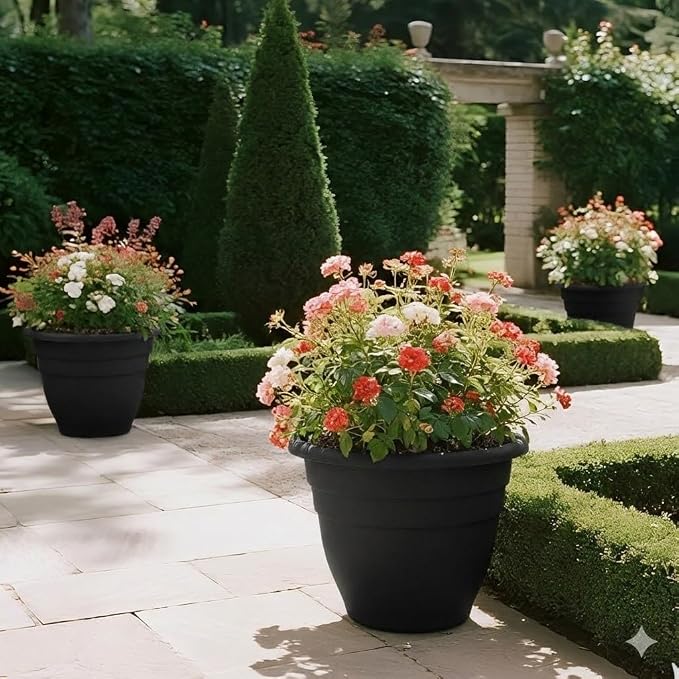 RooTrimmer 6 Pack 20 Inch Large Plant Pots Outdoor, Heavy Duty Plastic Planters - Image 3
