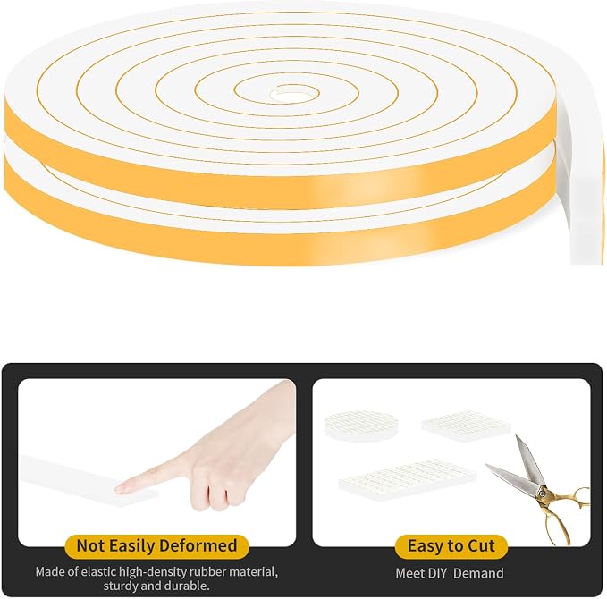Weather Stripping, High Density CR, Strong Adhesive, 1/2 in x 3/8 in x 13Ft | - Image 4