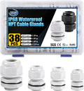 XHF IP68 Nylon Waterproof NPT Cable Glands Kit 38pcs 1/4", 3/4'' UL Listed and by XHF