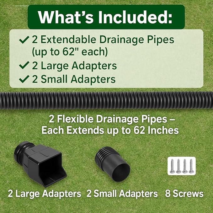 2 Pack Black Rain Gutter Downspout Extensions, Gutter Extender - Image 7