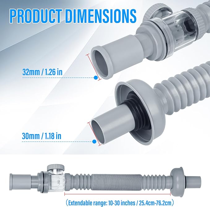 1-1/4" Bathroom Sink Drain, Universal Sink Drain Pipe W/Cleanout, P-Trap - Image 4