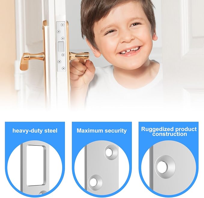 Door Strike Plate 6 Inch, Stainless Steel Deadbolt Strike Plates | 2 Set Long - Image 6