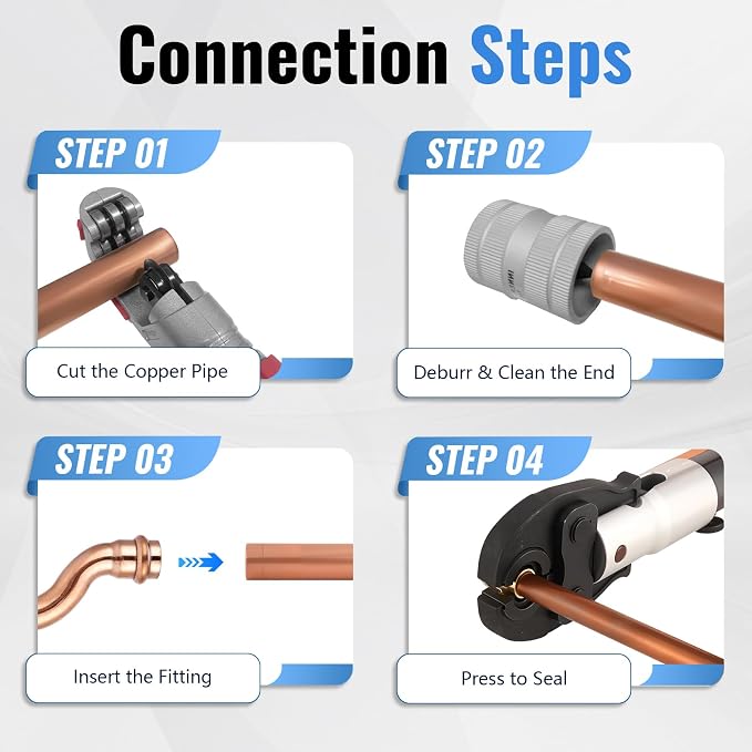 1/2" Copper Press Cross-Over Fitting – Offset Copper Press Connector - Image 6