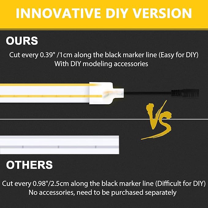 Lamomo LED Neon Lights, 16.4ft Yellow LED Strip Light, 12V 0.39In/Cut Silicone - Image 2