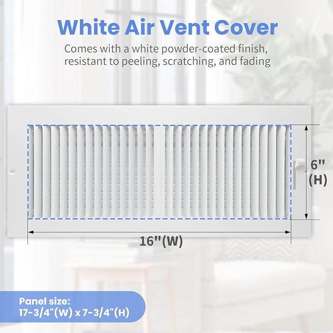 16 x 6 Inch Air Vent Covers for Wall or Ceiling - Image 2
