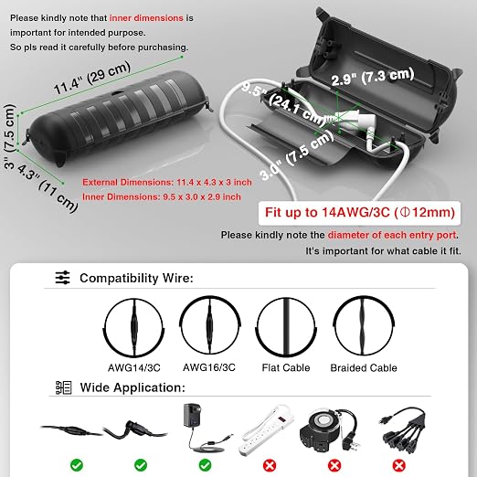 Outdoor Extension Cord Safety Cover, - Image 2