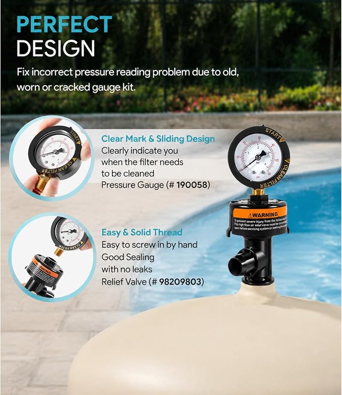 2 Pack 98209800 High Flow Manual Air Relief Valve w/Pressure Gauge Replacement - Image 5