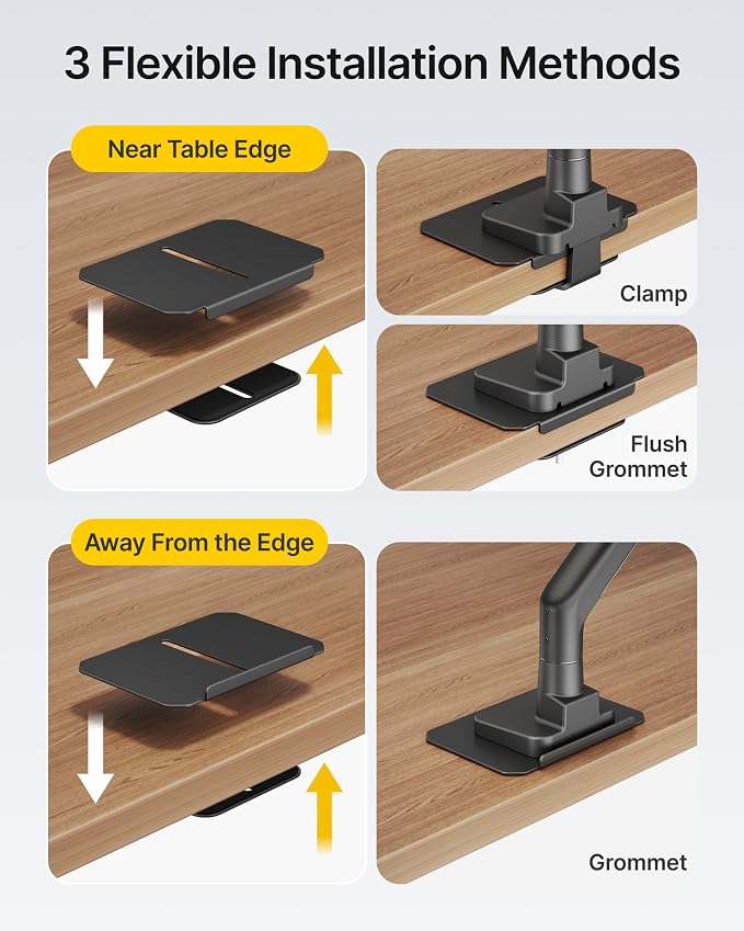 monTEK Adjustable Steel Monitor Mount Reinforcement Plate, Desk Stabilizer | - Image 7